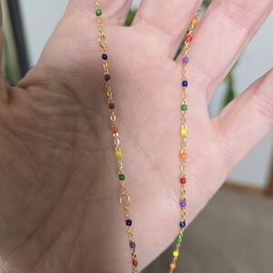 AWE INSPIRED Rainbow Enamel Sterling Necklace